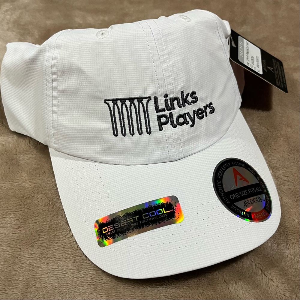 NEW Antigua Links Golf Hat White  Technical Fit Desert Cool Technology Hat NWT